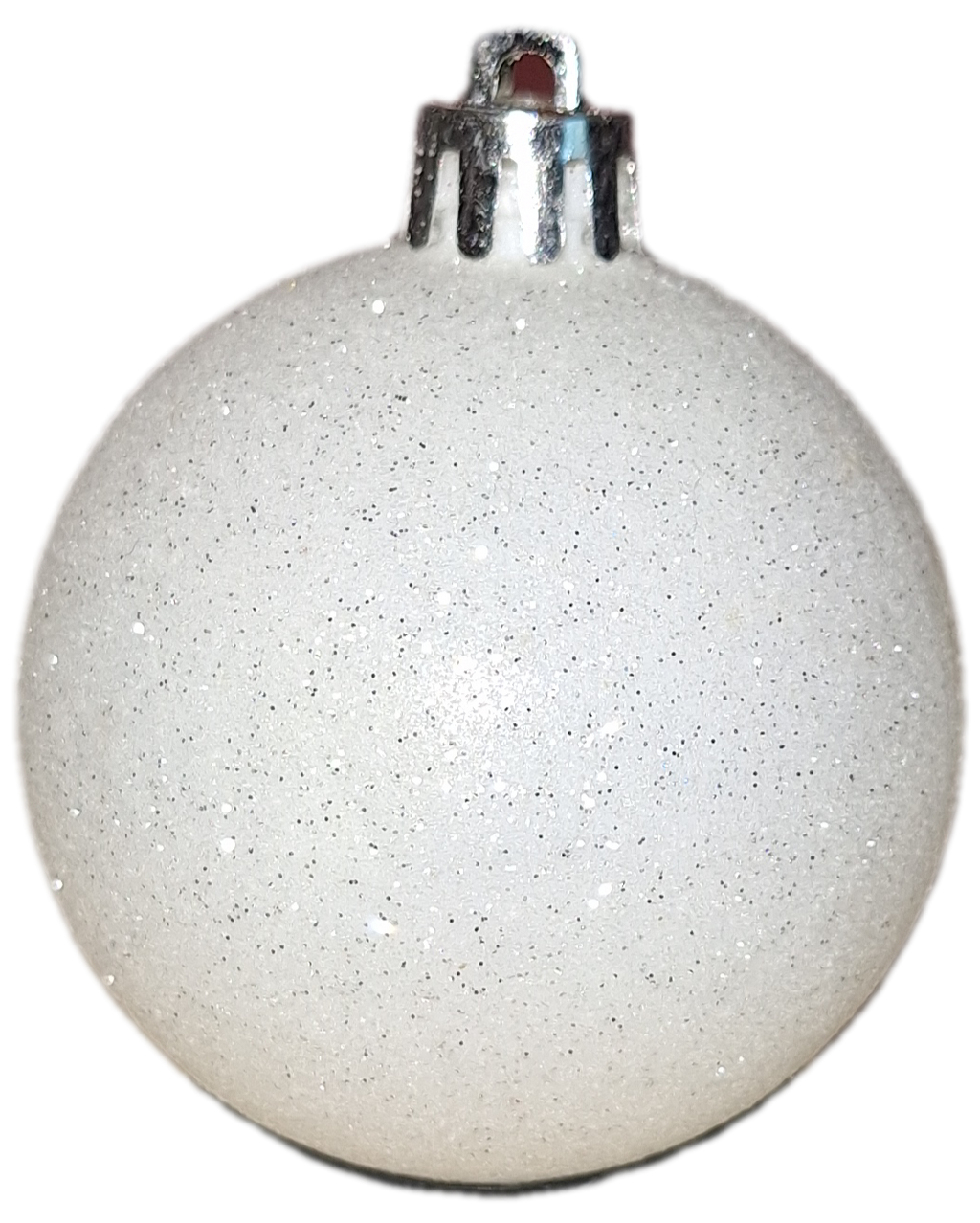 Hvid glimmer julekugle