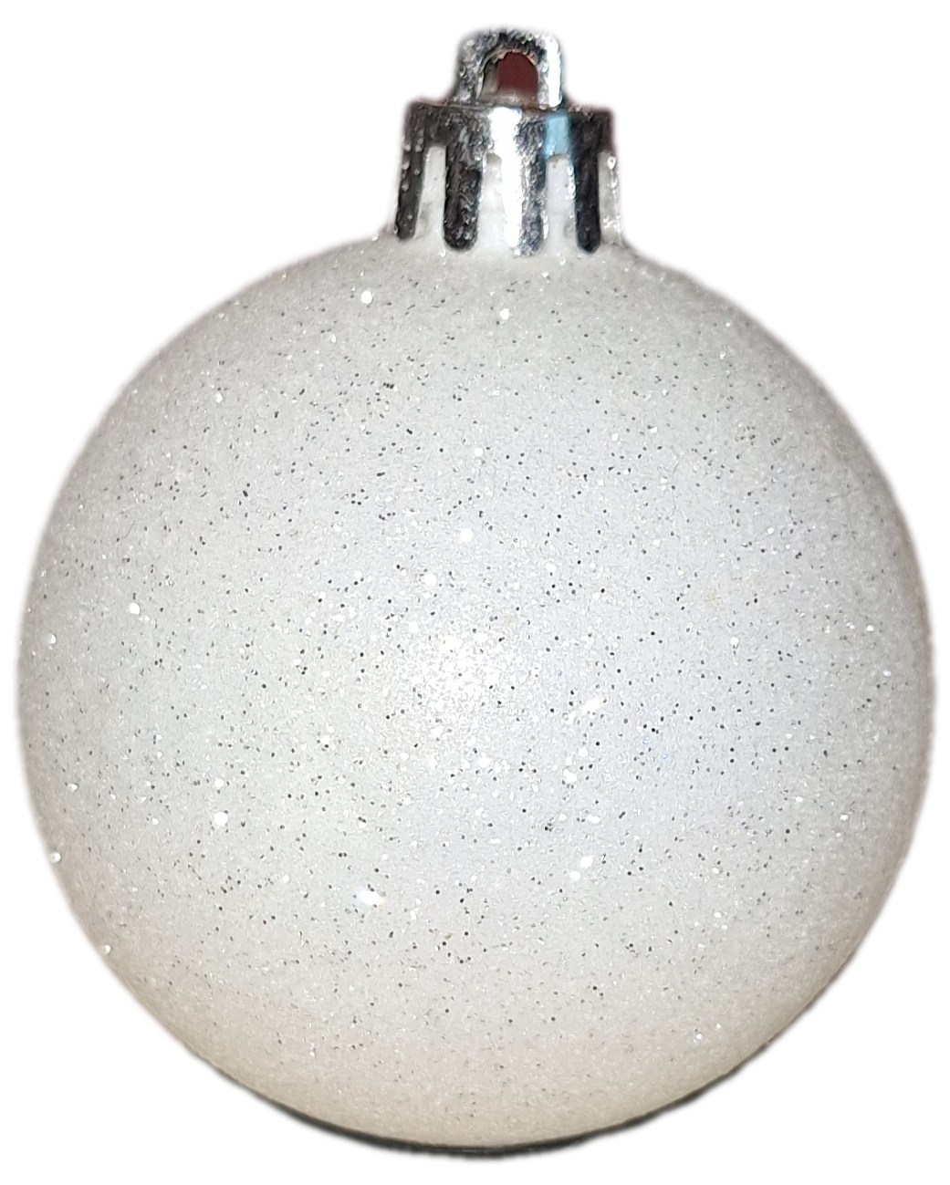 Hvid glimmer julekugle