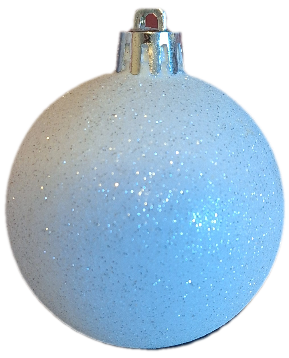 Hvid glimmer julekugle